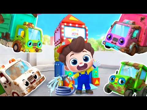 Let's Wash the Cars๐๐ป๐ | Learn Street Vehicles for Kids | Nursery Rhymes & Kids Songs | BabyBus