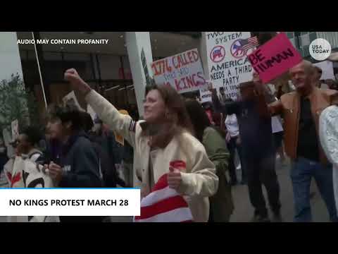 'No Kings, no wars' and 'No Trump' chants shouted during Dallas march