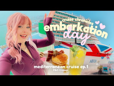 MEDITERRANEAN CRUISE 🛳️ Embarkation day with P&O Cruises! (and a VERY ROUGH sea-day! 🤢)