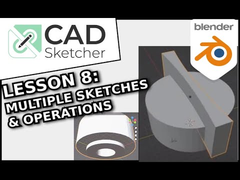 Learn CAD Sketcher | 8 | Basic Model With Revolve, Extrude & Boolean | Blender Beginners Tutorial