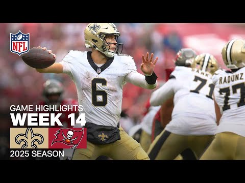 New Orleans Saints vs. Tampa Bay Buccaneers Game Highlights | NFL 2025 Season Week 14