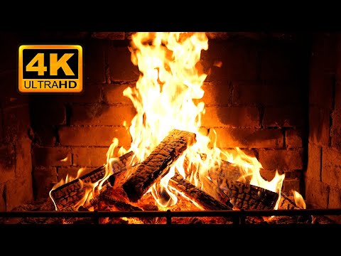 🔥 Fireplace 4K UHD! Fireplace with Crackling Fire Sounds. Fireplace Ambience