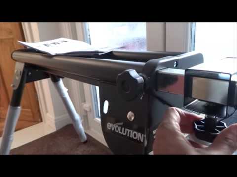 Unboxing and setup of an Evolution 800B Mitre Saw Stand with Extension Arms