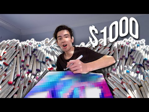 I Made A Huge Artwork With $1000 Worth Of Markers