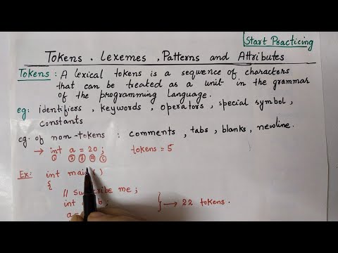 Tokens Pattern Lexemes and Attributes of tokens in Compiler Design