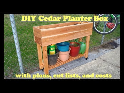 DIY Cedar Planter Box from Deck Boards - with plans, cut list, and costs