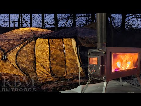 AMAZING WOOD BURNING STOVE vs. BELOW FREEZING TEMPS in a 4 SEASON HEXAGON HOT TENT rbm outdoors