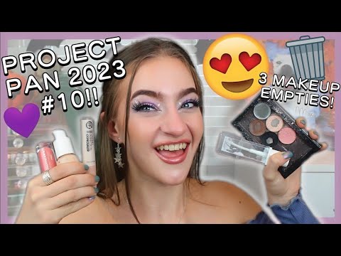PROJECT PAN 2023 #10!! (eyeshadow, primer AND lip liner empty!!!)