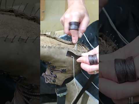 Making handmade hiking shoes #hikingshoes #lether #handmade