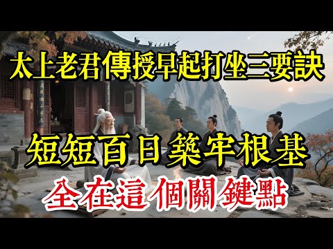 太上老君傳授早起打坐三要訣，短短百日築牢根基，全在這個關鍵點|道教 |道學知識|修心修行|禪悟人生 |南無阿彌陀佛|養生|談佛心安