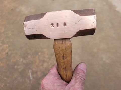 sand casting a copper hammer
