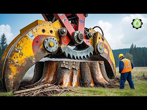 Extreme Dangerous Fastest Big Chainsaw Cutting Tree Machines | Monster Stump Removal Excavator #122