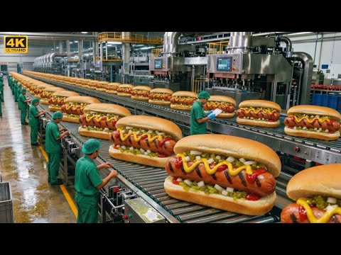 Inside a Modern Hot Dog Factory: From Meat Mixing to Packed Hot Dogs (Full Process)