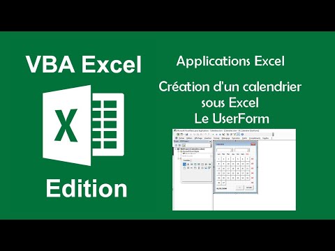Applications Excel - Créez votre calendrier sous Excel - Le UserForm
