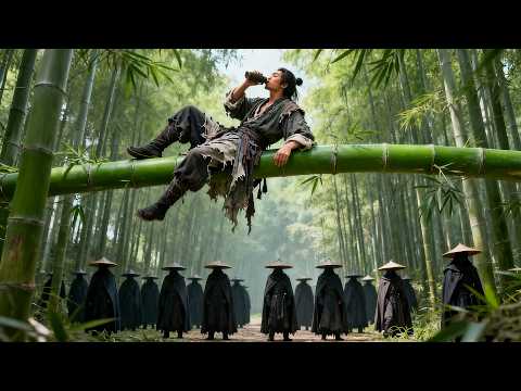 The kungfu boy mastered a supreme sword skill and felled a Shaolin monk with one strike.