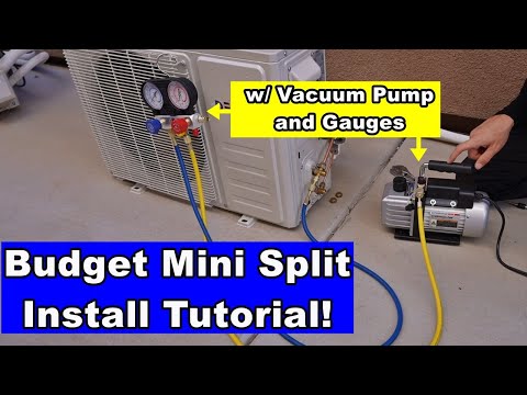 Budget Mini Split Installation for Beginners! w/ Vacuum Pump and Gauges