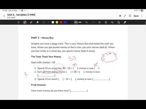 Unit 2: Variables 2 HWK