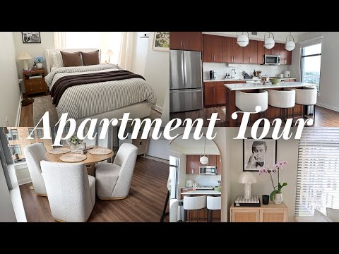 APARTMENT TOUR | modern organic decor, luxury high rise apartment tour