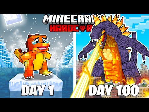 I Survived 100 Days as LAVA GODZILLA in HARDCORE Minecraft
