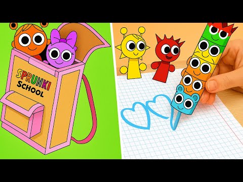 Get Ready for School with Sprunki! 🎒💡 Easy DIY Paper School Hacks!