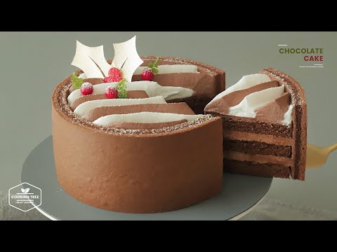 크리스마스 초콜릿 케이크 만들기 : Christmas Chocolate Cake Recipe | Cooking tree