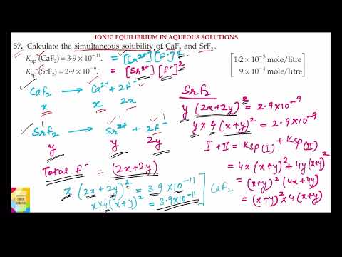 Q.57 Calculate the simultaneous solubility#chemistry #rcmukherjee #ionicequilibrium 