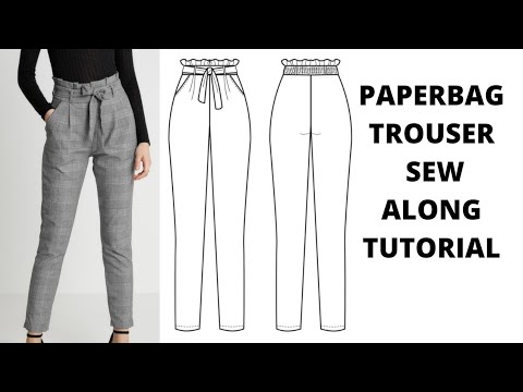 PaperBag Trouser Sew Along Tutorial | How To Sew An Elasticated Trouser | PaperBag Trouser | Sewing