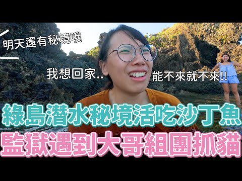 去綠島潛水鬆幾哩結果被帶去秘境生吃沙丁魚？還被監獄抓貓大哥斥「不要再拍」😱誰再找我去綠島我就！！！