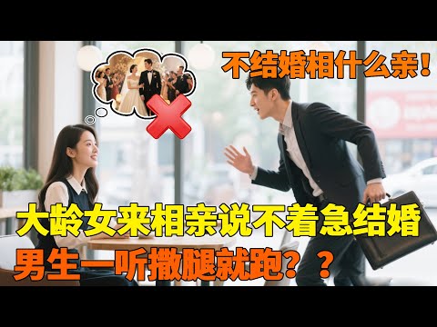 这事听谁的！相亲女说不着急结婚，男提桶就跑，不结婚相什么亲！