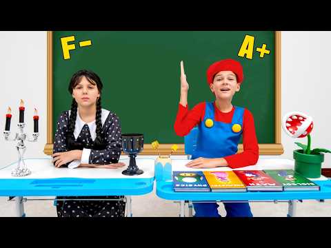 Wednesday vs Mario: School Challenge | School Stories