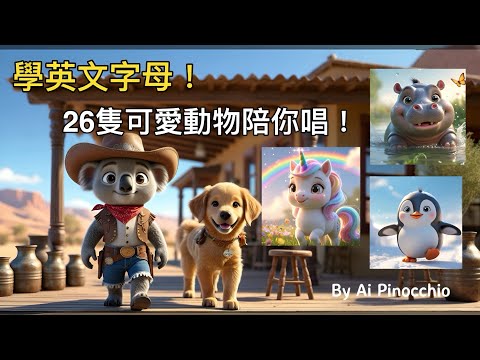 A to Z Animal Alphabet Song | 可愛動物字母歌，小朋友邊睇邊學！