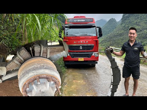 Traveling 150 km on mountain roads to replace the springs for a 90-ton tractor truck.
