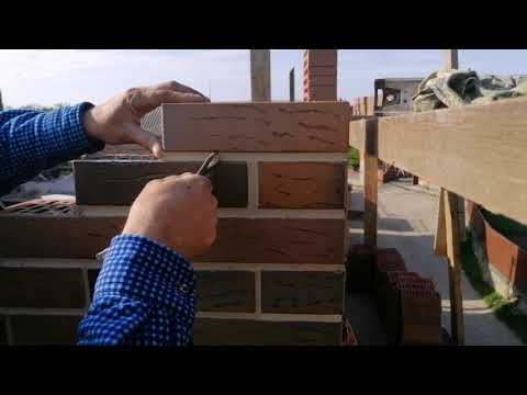 Кладка и расшивка швов баварской кладки на белом растворе