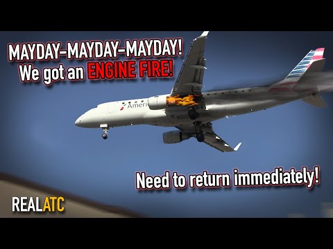 ENGINE caught FIRE during climb out from Chicago. REAL ATC