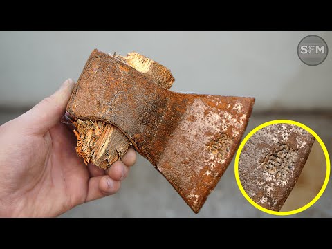 Restoration Rusty Old  Survival  Axe