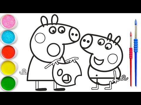 How to draw Peek A Boo Peppa Pig for Kids & Toddlers | Easy step by step Peppa Pig  drawing