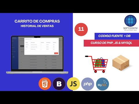 91.11.Sistema de Inventario + Carrito de compra | Historial de Venta & Mostrar Datos- PHP, JS, MYSQL