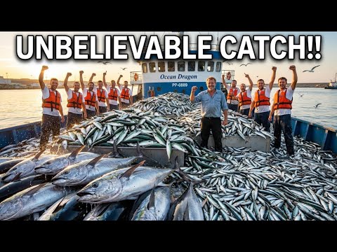 Best Fishing Day EVER Ocean Documentary Lands Massive Tuna, Mackerel & Sardines