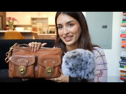 [asmr] what's in my purse (rummaging & whispered rambles)