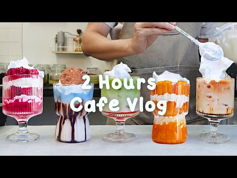 🍒지치고 힘들 땐 음료 ASMR로 힐링해요/주중의 여유로움/2시간 모음🍭2 Hours Vlog/Cafe Vlog/ASMR/Tasty Coffee