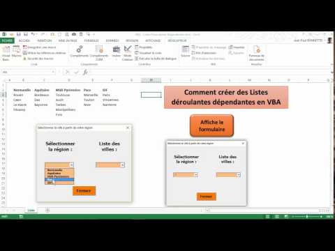 Excel VBA  - Créer une Liste déroulante dépendante en code VBA