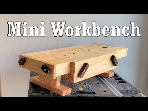 PORTABLE WORKBENCH BUILD // Small Space Budget Woodworking // FREE PLAN