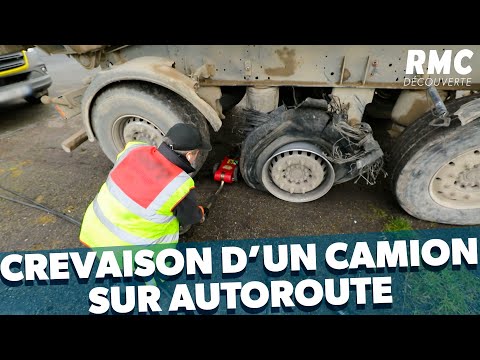 Crevaison d’un poids lourd sur l’autoroute !