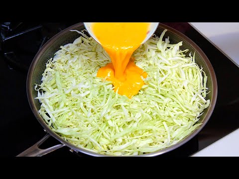 Cabbage with eggs tastes better than meat! Easy, quick and very delicious dinner recipe! ASMR