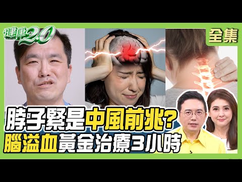 黃金治療3小時 腦溢血關鍵看出血量.位置！脖子緊緊是中風前兆？當心頸動脈狹窄昏眩！ 健康2.0 20231118【完整版】江坤俊 韋汝 顏君霖 陳欣湄 吳明珠 陳麗華 雷議宗