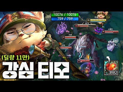 체력 10000+ㅋㅋㅋㅋㅋ "강심 티모" 딜량이 어떻게 11만ㄷㄷ;;