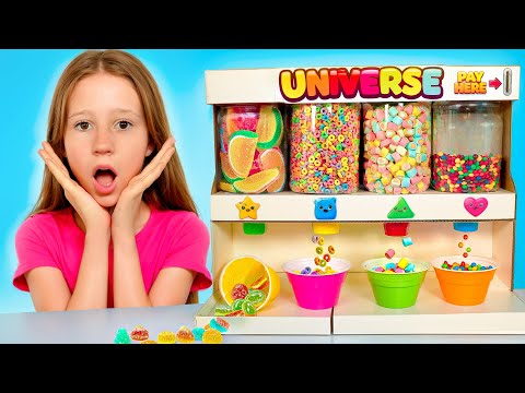 Nastya learns how to help her parents and plays with sweet machine