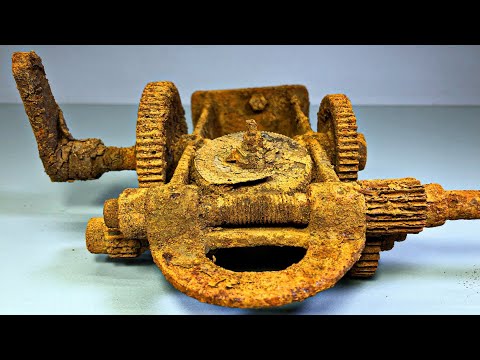 Rusty Antique Motor Winding Machine Restoration