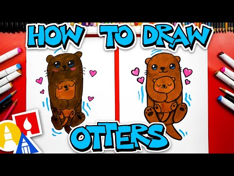 How To Draw Otters Mom And Baby