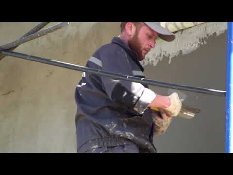 Как самостоятельно без помощников сделать базовый армирующий слой на фасаде дома, минвата, СФТК